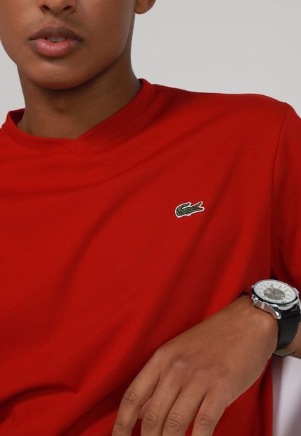 Camiseta Lacoste Logo Bordado Vermelha - Marca Lacoste