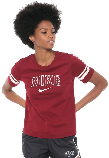 Camiseta Nike Sportswear Top Ss Vrsty Vinho - Marca Nike Sportswear