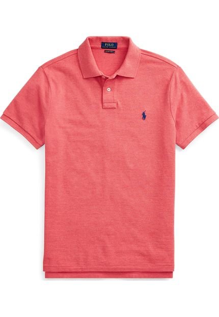 Camisa Polo Ralph Lauren Slim Fit Stretch Mesh Coral - Marca Polo Ralph Lauren