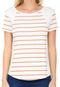 Camiseta Lunender Listrada Off-white/Laranja - Marca Lunender