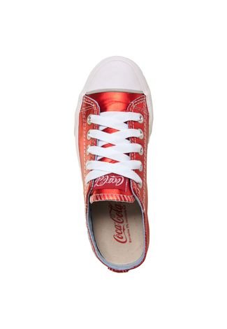 Tênis Coca-Cola Shoes New Leather Low Vermelho