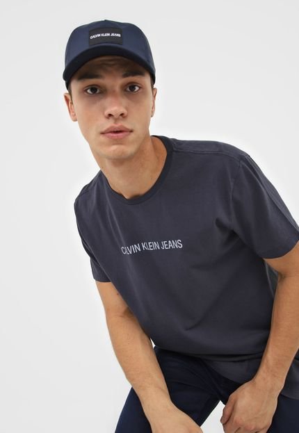 Camiseta Calvin Klein Jeans Lettering Grafite - Marca Calvin Klein Jeans