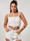 Cropped Off-White Em Broderie - Marca Youcom