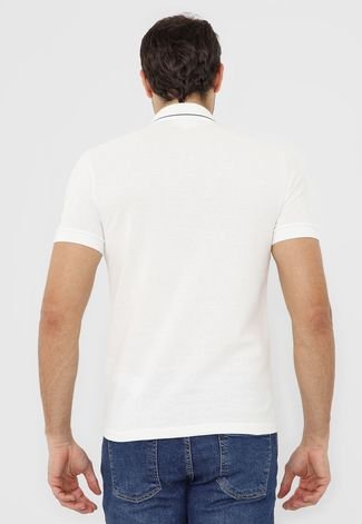 Camisa Polo Lacoste Reta Logo Off-White