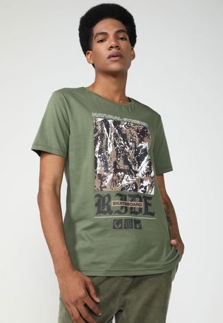 Camiseta Ride Skateboard Natural Synergy Verde
