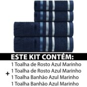 Jogo de Toalhas 4 Peças Banhão Gigante   Rosto Fio Penteado Lumina Karsten - Emcompre - Marca Karsten