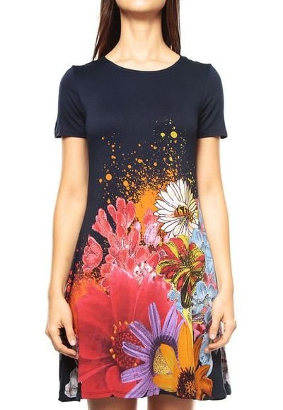 Vestido desigual online azul marino