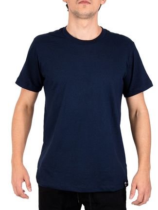 Camiseta Manga Curta Lisa Algodão Azul Marinho