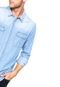 Camisa Jeans Sergio K Reta Contraste Azul - Marca Sergio K