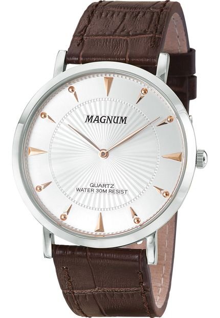 Relógio Magnum MA21900Q Prata/Marrom - Marca Magnum