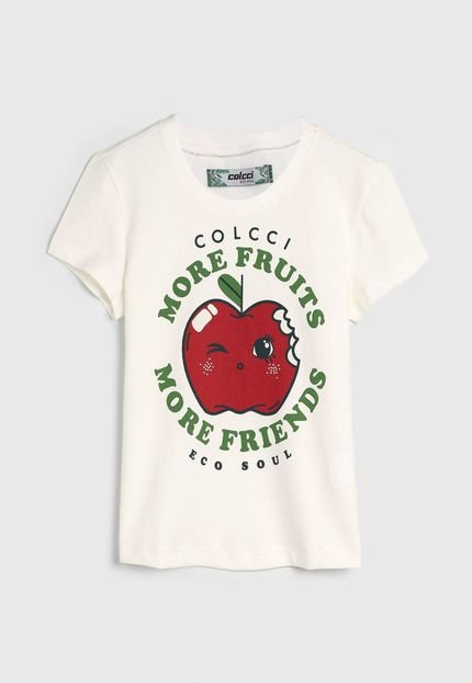 Camiseta Colcci Fun Infantil Maçã Off-White - Marca Colcci Fun