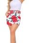 Shorts Saia Luxo Com Cinto Removível Cintura Alta Estampado Vermelho - Marca Summer Body