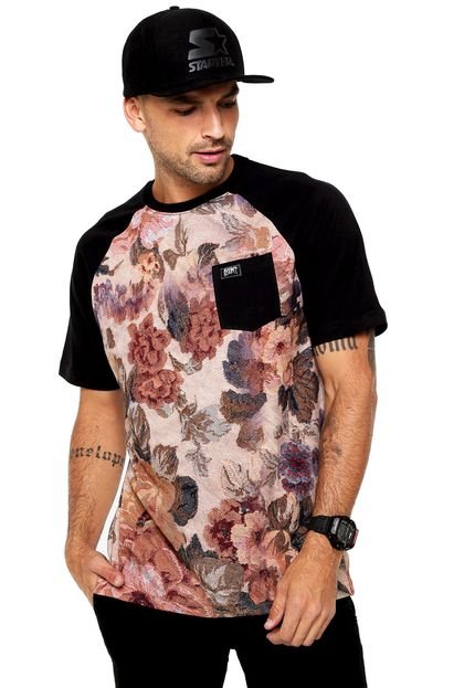 Camiseta Blunt Jacquard Flowers Bege/Preta - Marca Blunt