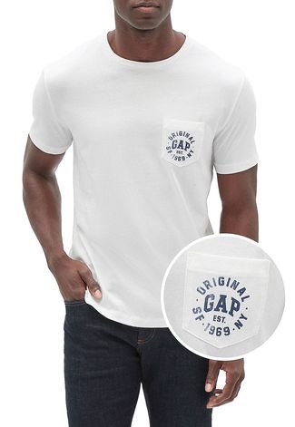 Camiseta GAP Bolso Lettering Off-White