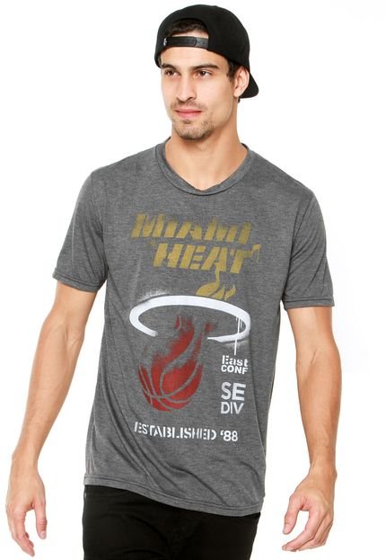 Camiseta NBA Black Series Miami Heat Cinza - Marca NBA