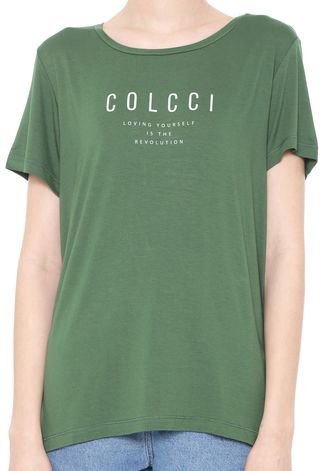 Camiseta Colcci Lettering Verde