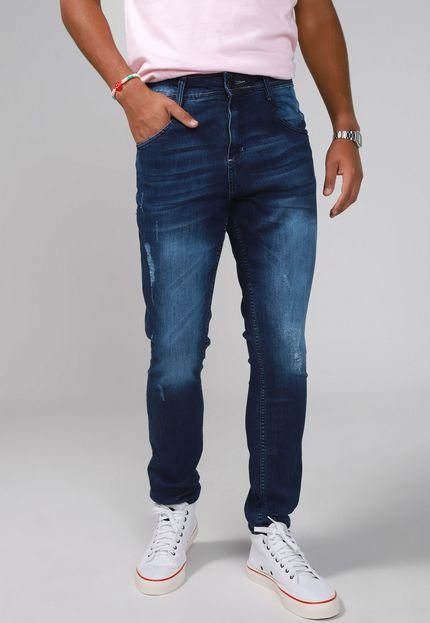 Calça Jeans Biotipo Skinny Destroyed Azul-Marinho - Marca Biotipo