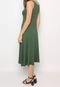 Vestido Maria Paes Midi Verde Militar - Marca Maria Paes