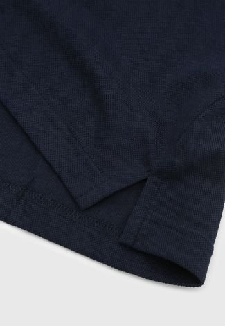 Camisa Polo Delkor Reta Logo Azul-Marinho