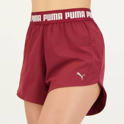 Shorts Puma Strong Woven 3 Feminino Vinho - Marca Puma