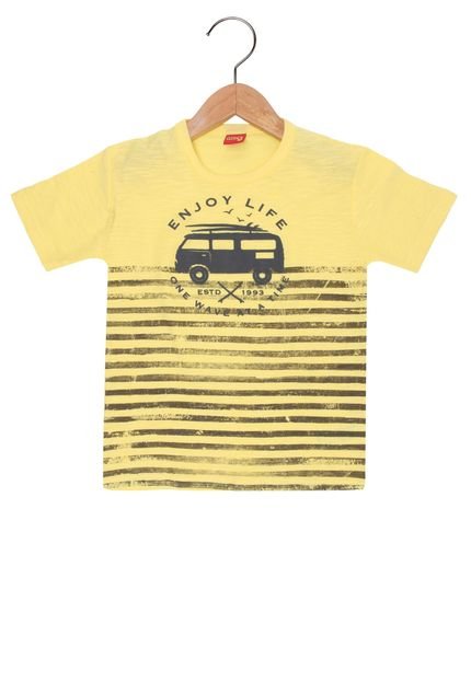Camiseta Kyly Manga Curta Menino Amarelo - Marca Kyly