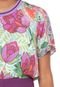 Camiseta Colcci Floral Verde/Rosa - Marca Colcci