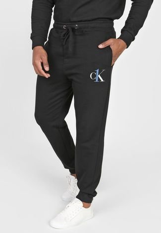 Calça de Moletom Calvin Klein Underwear Jogger Logo Preta