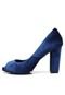 Peep Toe DAFITI SHOES Veludo Azul - Marca DAFITI SHOES