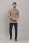 Camiseta Gola Polo Texturizada Masculino na cor Caqui Dialogo Jeans - Marca Dialogo Jeans