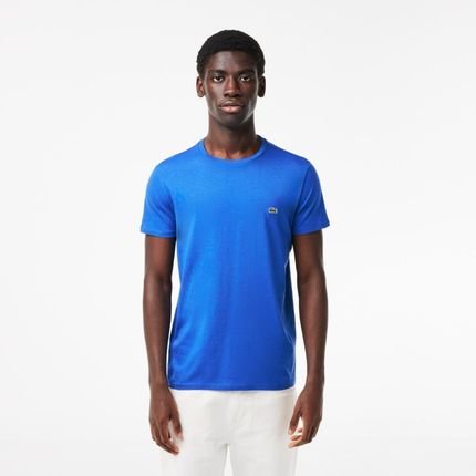 Camiseta Lacoste em Jérsei com Gola Redonda Masculino Azul - Marca Lacoste
