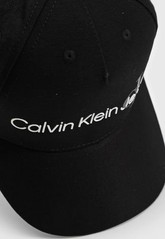 Boné Aberto Calvin Klein Jeans Logo Aba Curva Preto