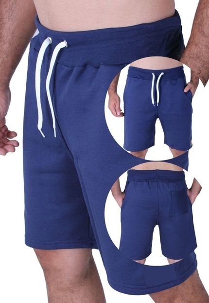 Bermuda Masculina Moletom Shorts Moleton Azul Marinho - Marca Use Miron