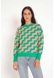 Sweater Cuello Redondo Okon Verde GUINDA