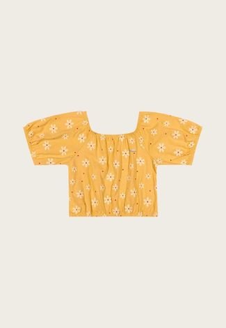 Blusa Infantil Elian Floral Amarelo