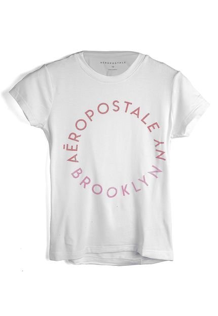Camiseta Aeropostale Menina Escrita Off-White - Marca Aeropostale