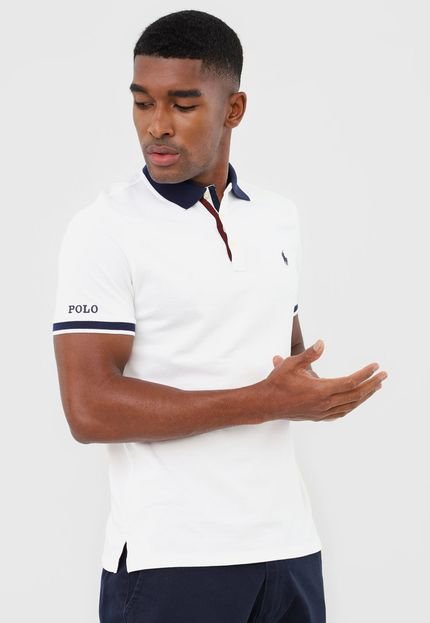 Camisa Polo Polo Ralph Lauren Slim Frisos Branca - Marca Polo Ralph Lauren