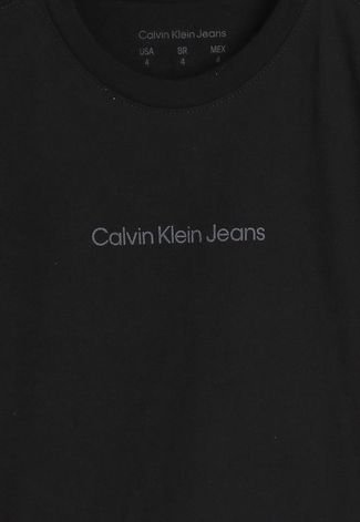 Camiseta Infantil Calvin Klein Kids Logo Preta