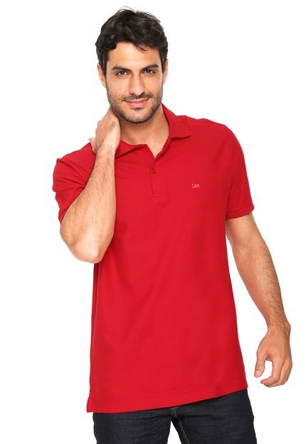 Camisa Polo Lee Reta Logo Vermelha - Marca Lee