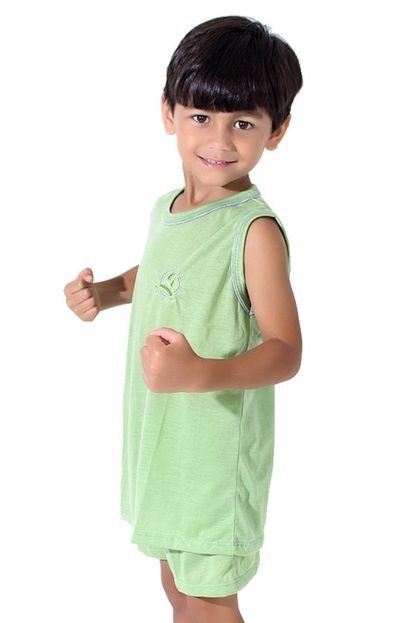 Pijama Infantil Linha Noite Verão Regata Menino Verde - Marca Linha Noite