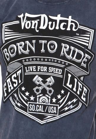 Camiseta Von Dutch Born To Ride Azul