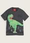 Camiseta Infantil Kyly Dinossauro Grafite - Marca Kyly