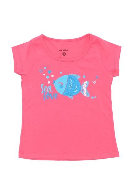 Blusa Marisol Play Menina Estampa Frontal Rosa - Marca Marisol Play