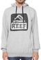 Moletom Flanelado Fechado Reef Logo Printed Cold Cinza - Marca Reef