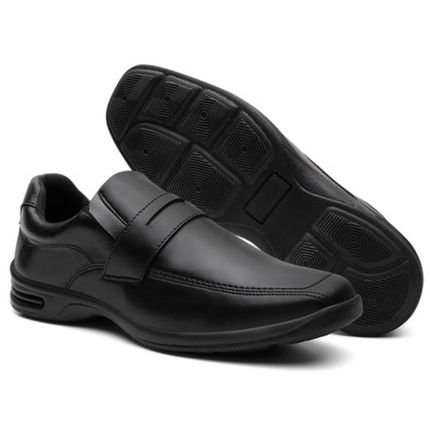 Sapato Social Masculino: Estilo Casual Super Conforto Ecológico Bico Fino CFT-25180 Preto - Marca Calce Com Estilo