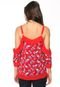Blusa Ciganinha Lily Fashion Floral Vermelha - Marca Lily Fashion