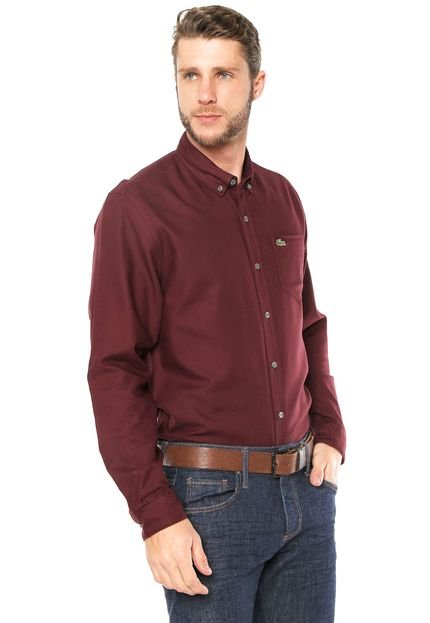 Camisa Lacoste Regular Fit Lisa Vinho - Marca Lacoste