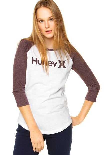 Camiseta Hurley Raglan One & Only Branco/Roxo - Marca Hurley