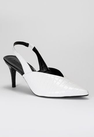 Scarpin DAFITI SHOES Salto Fino Branco - Compre Agora