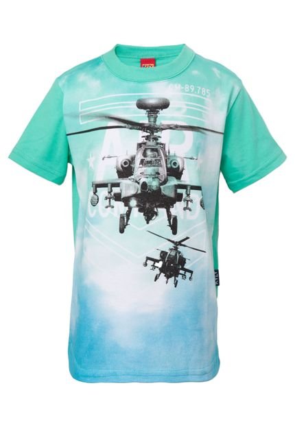 Camiseta Kyly Helicópteros Verde. - Marca Kyly