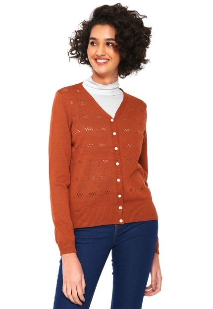Cardigan For Why Tricot Textura Caramelo - Marca For Why